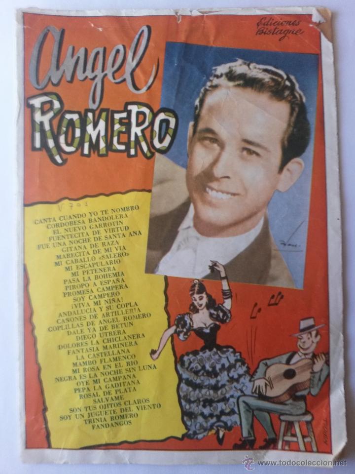 Cat&aacute;logos de M&uacute;sica: Cancionero,ediciones bistagne de angel romero 1959 de 21,5 x 15,5 cms de 22 paginas