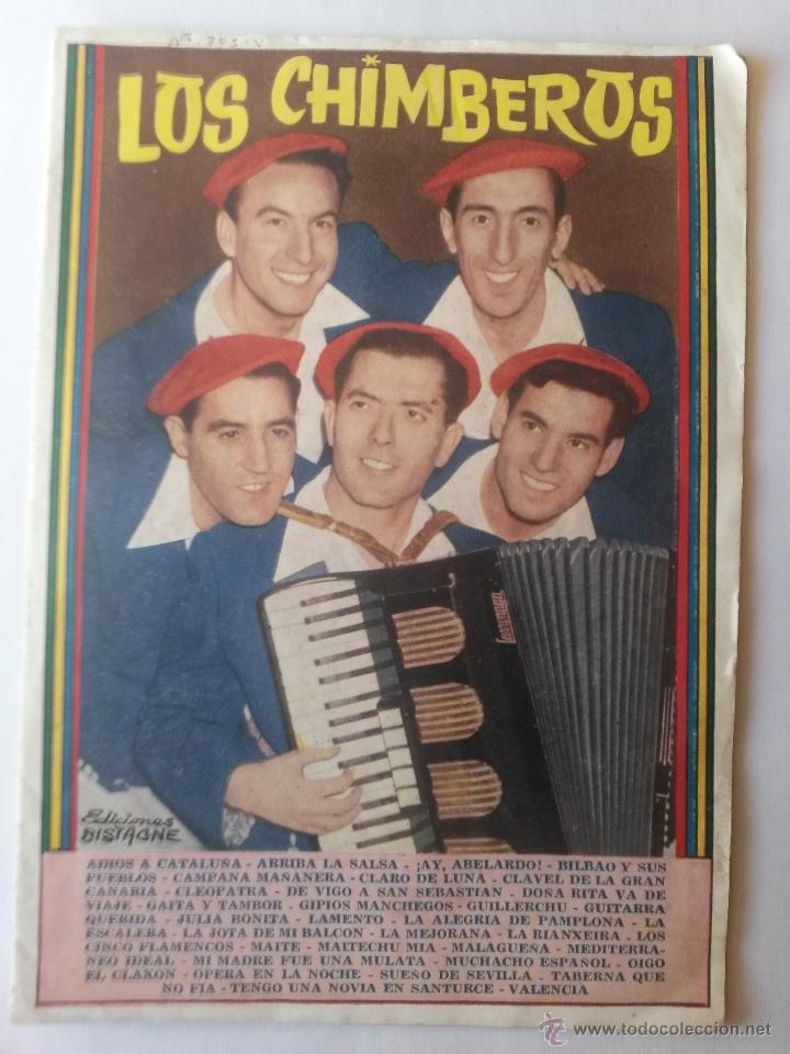 Catalogues de Musique: Cancionero,ediciones bistagne de los chimberos 19561 de 21,5 x 15,5 cms de 22 paginas