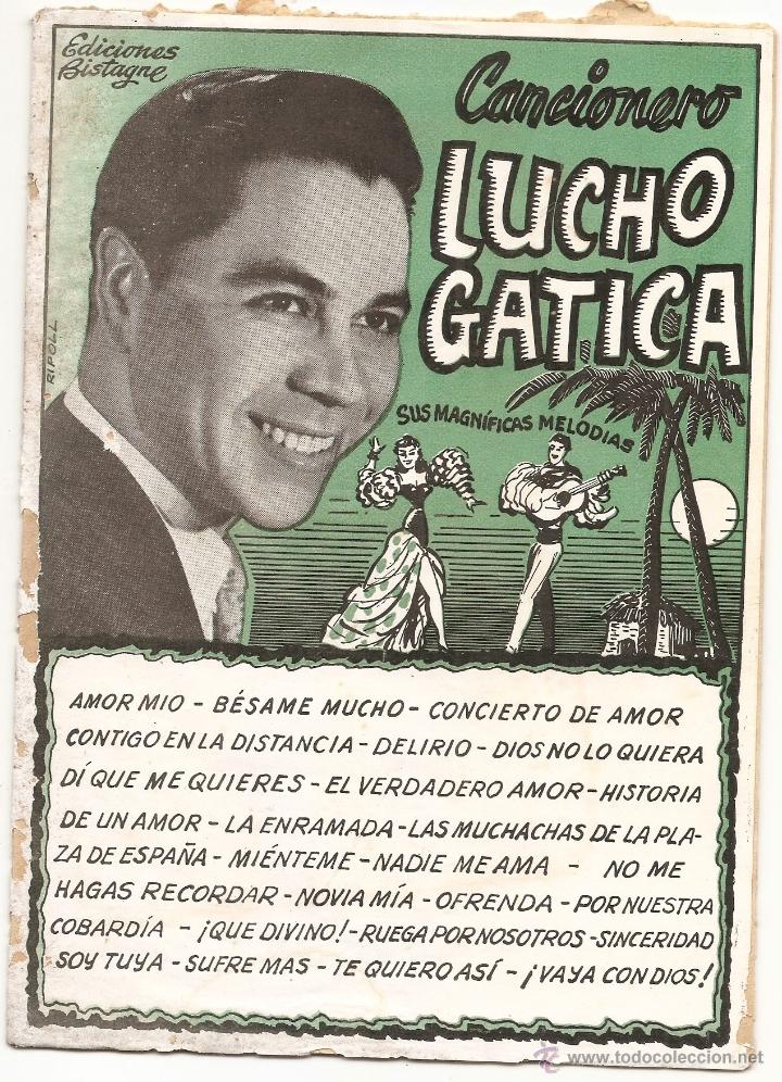 Cat&aacute;logos de m&uacute;sica: Lucho Gatica. Cancionero - Foto 1