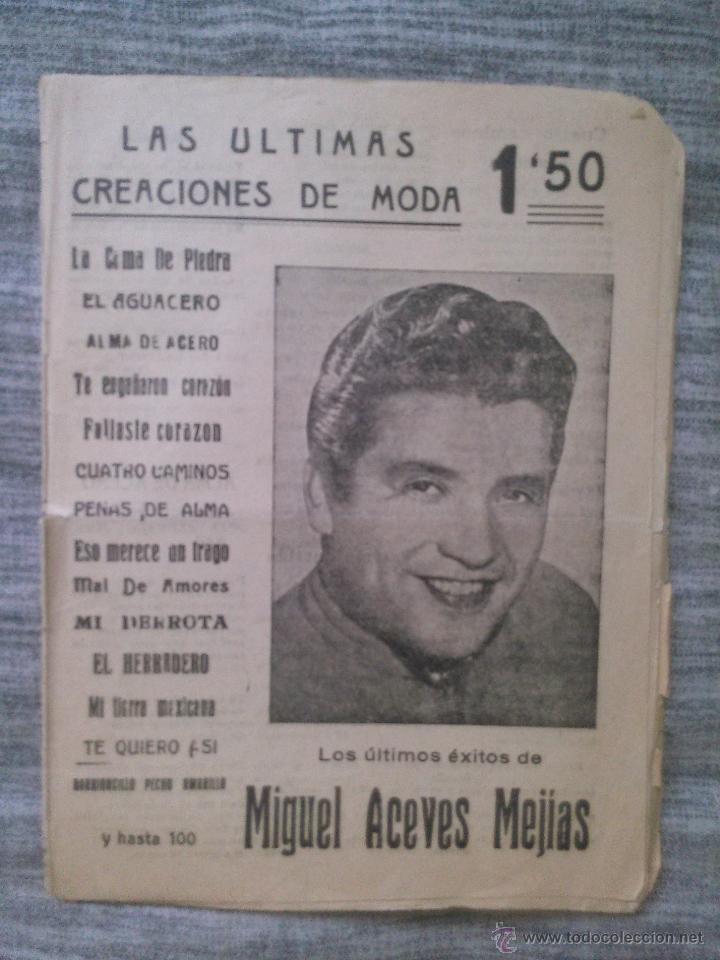 Cat&aacute;logos de M&uacute;sica: Las Ultimas Creaciones de moda. Portada Miguel Aceves Mej&iacute;as