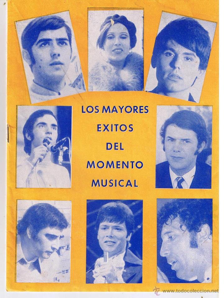 Catalogues de Musique: CANCIONERO: LOS MAYORES EXITOS DEL MOMENTO MUSICAL.  EDICIONES MARAZUL 1967.