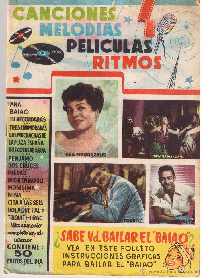 Catalogues de Musique: CANCIONERO:  CANCIONES, MELODIAS, PELICULAS, RITMOS.  F. SANCHEZ ORTEGA EDITOR