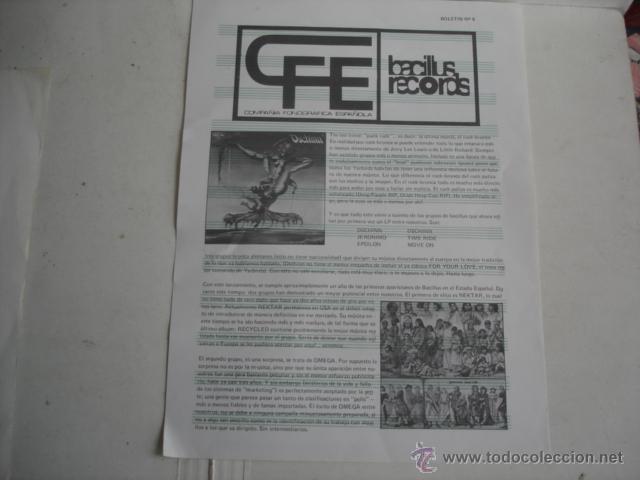 Cat&aacute;logos de m&uacute;sica: CFE / BACILLUS RECORDS  BOLETIN N&ordm;6
