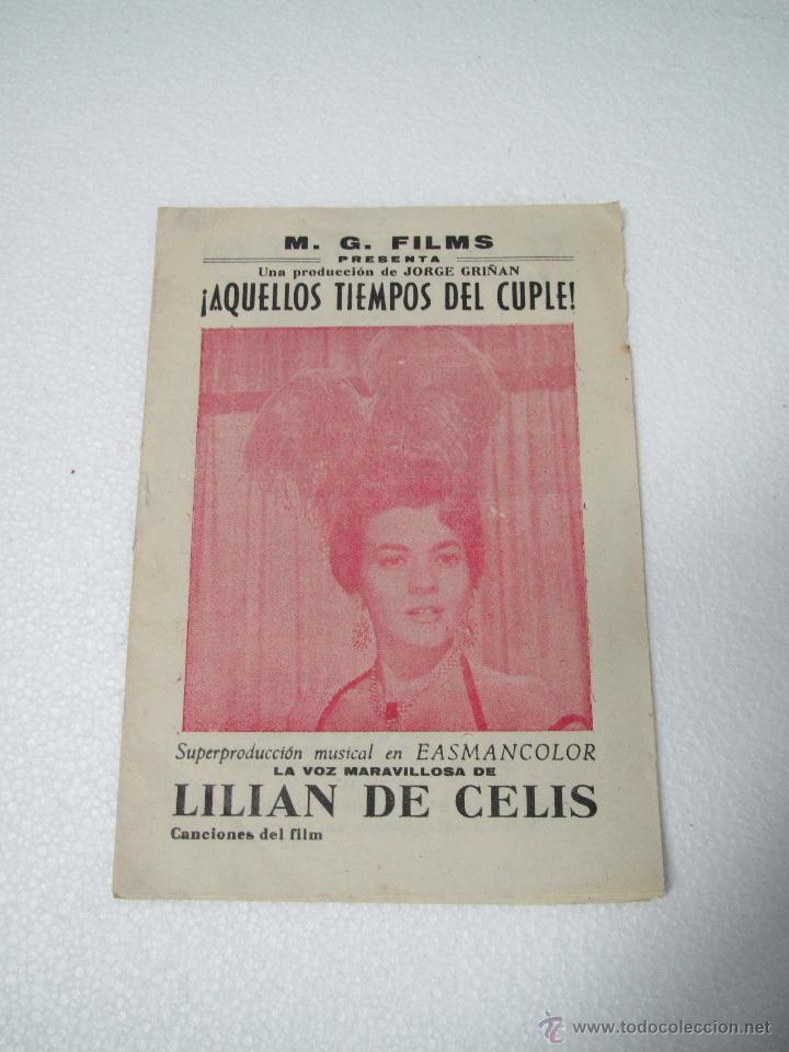 Catalogues de Musique: Antiguo y Raro Cancionero AQUELLOS TIEMPOS DEL CUPL&Eacute; de LILIAN DE CELIS - A&ntilde;o 1957