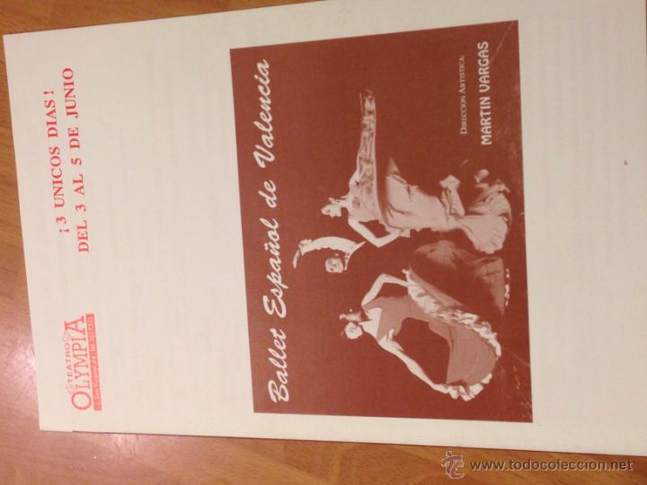 Cat&aacute;logos de M&uacute;sica: Programa ballet espa&ntilde;ol de valencia.martin Vargas.teatro Olympia