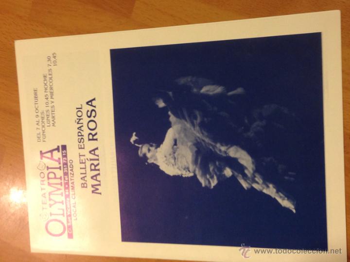 Cat&aacute;logos de M&uacute;sica: Programa ballet espa&ntilde;ol Mar&iacute;a rosa.teatro Olympia valencia