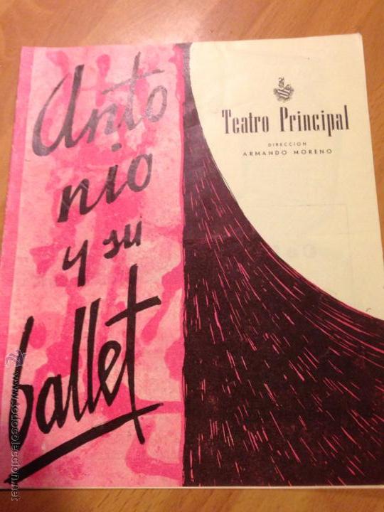 Cat&aacute;logos de M&uacute;sica: Programa Antonio y su ballet.teatro principal valencia.1962