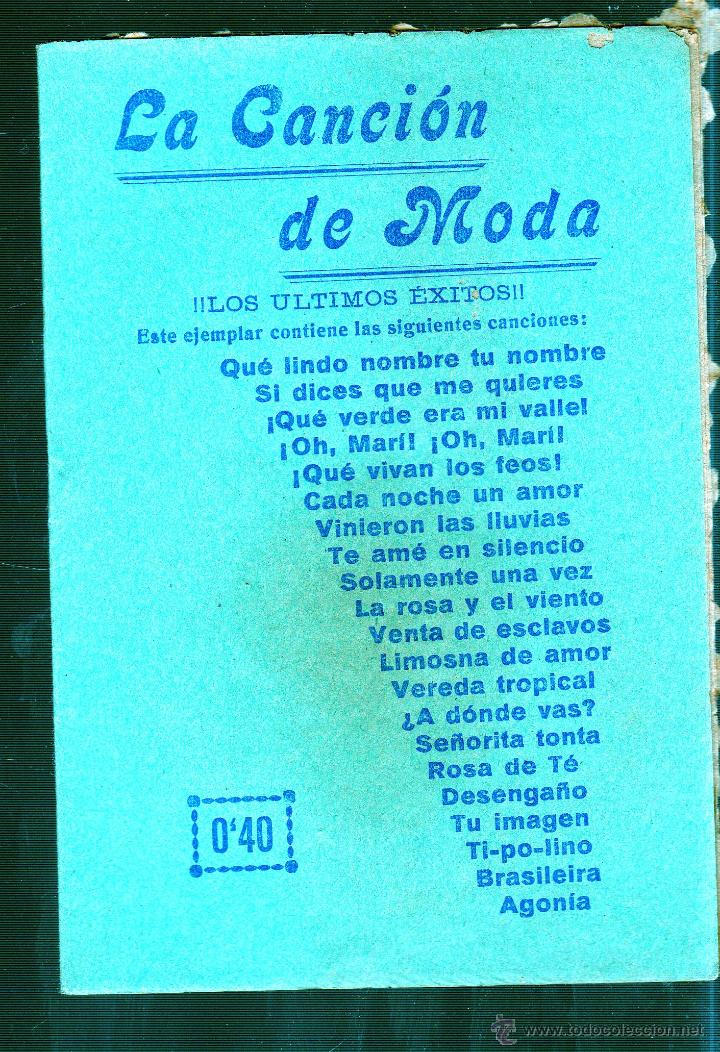 Cat&aacute;logos de m&uacute;sica: LA CANCION DE MODA. CANCIONERO - Foto 1