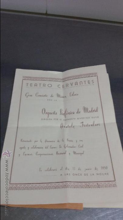 Catalogues de Musique: DIPTICO DEL TEATRO CERVANTES -GRAN CONCIERTO DE MUSICA ESLAVA - 1950