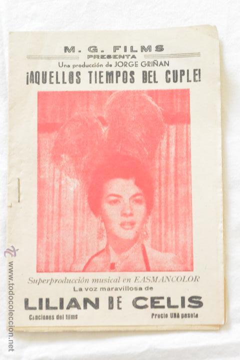 Catalogues de Musique: Cancionero aquEllos tiempos del cupl&eacute; LILIAN DE CELIS