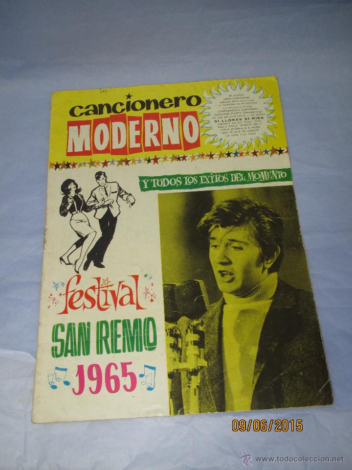 Catalogues de Musique: Antiguo Cancionero Popular con FESTIVAL DE SAN REMO 1965 del a&ntilde;o 1965.