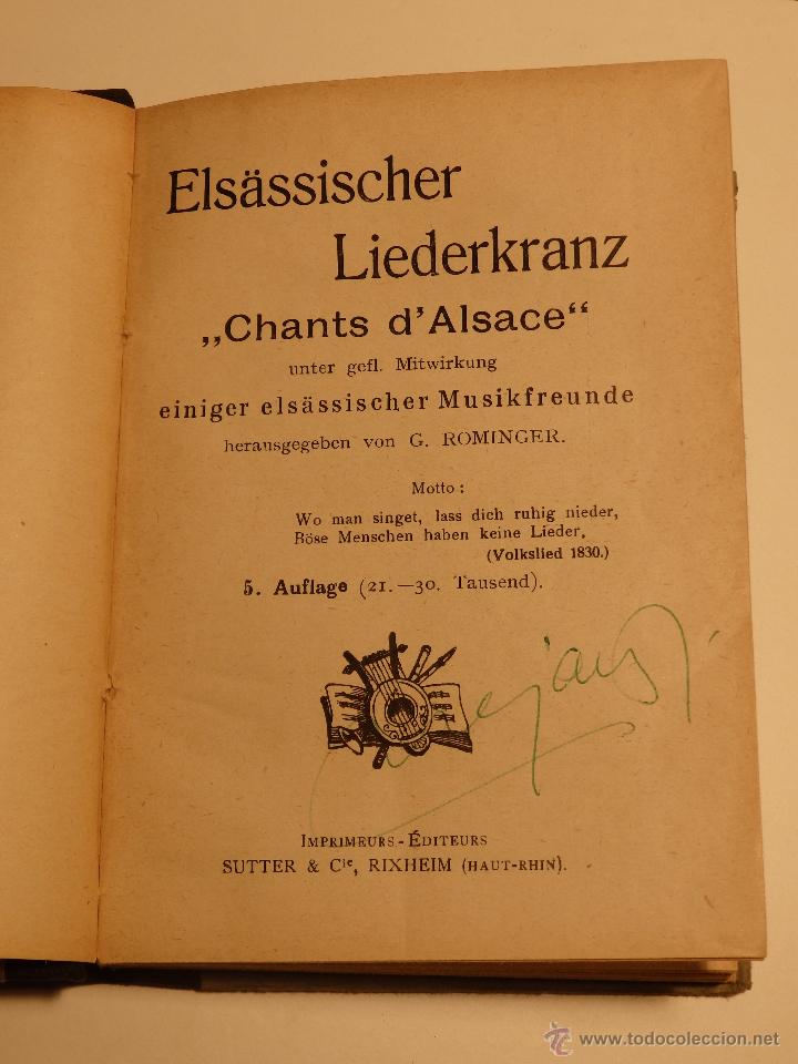 Cat&aacute;logos de m&uacute;sica: Els&auml;ssischer Liederkranz &rdquo;Chants dAlsace&rdquo; - Foto 2