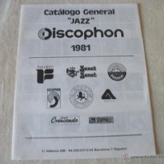 Catálogos de Música: CATALOGO GENERAL DE JAZZ, DISCOPHON 1981
