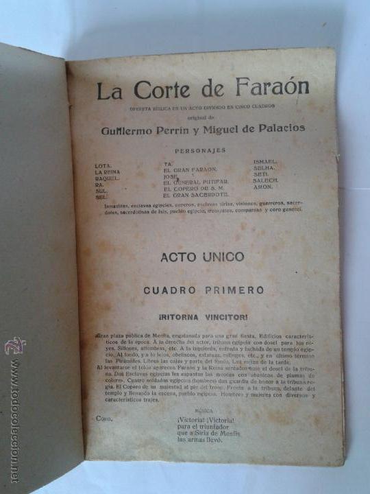 Cat&aacute;logos de M&uacute;sica: Zarzuela - La corte de fara&oacute;n - Autores: Perr&iacute;n y de Palacios