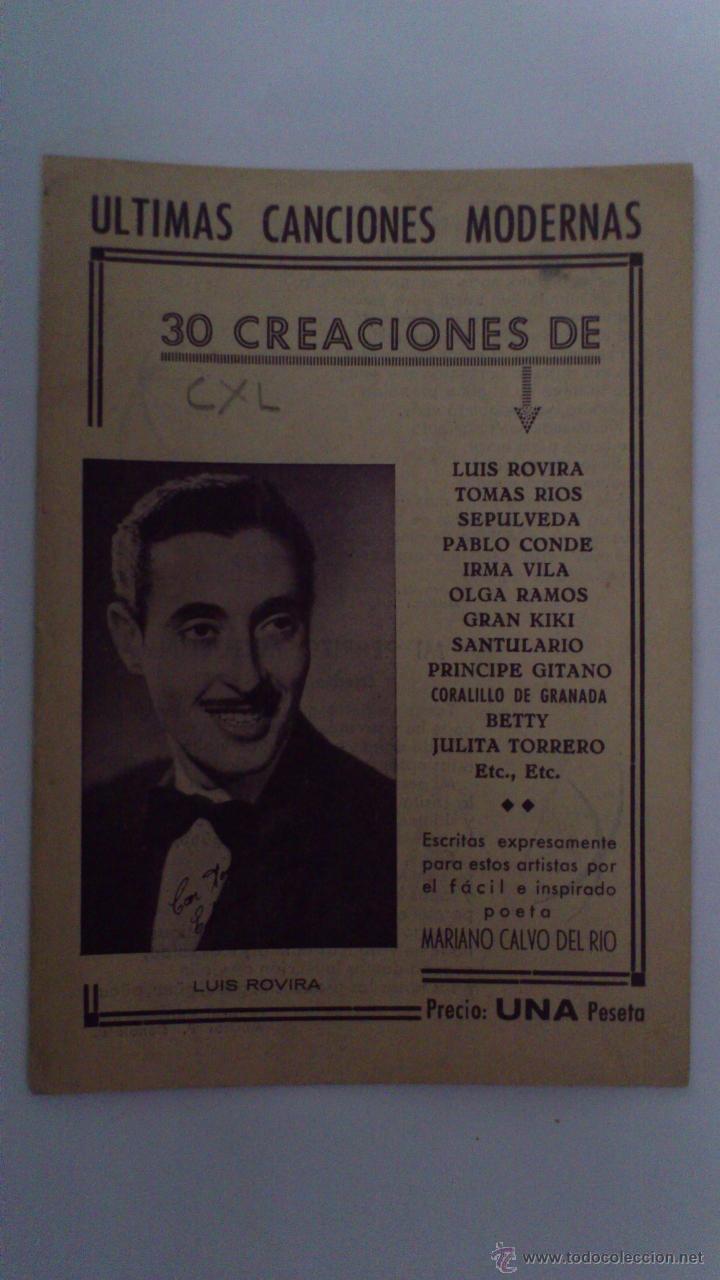 Catalogues de Musique: ULTIMAS CANCIONES MODERNAS, 30 CREACIONES DE LUIS ROVIRA Y OTROS