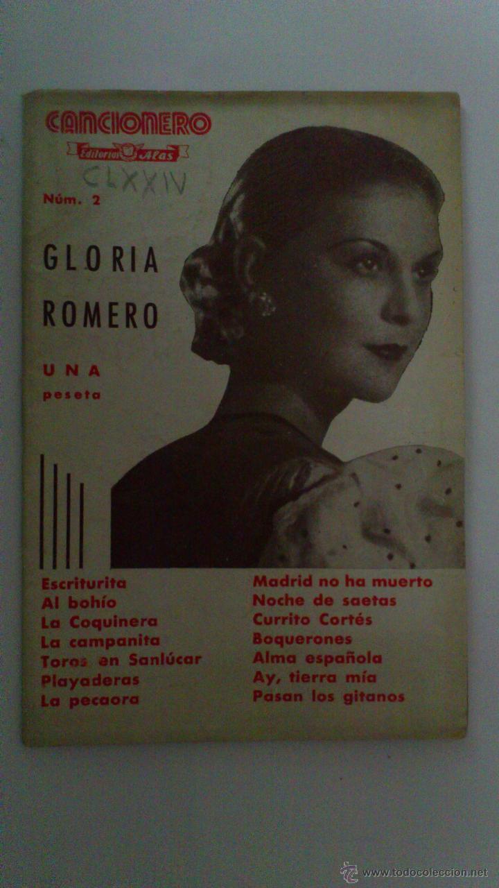 Catalogues de Musique: CANCIONERO GLORIA ROMERO, N&ordm; 2, EDITORIAL ALAS