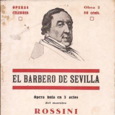 Catálogos de Música: FOLLETO EL BARBERO DE SEVILLA / TRADUCCIÓN RÍTMICA LUIS MILLÁ. Lote 52589599