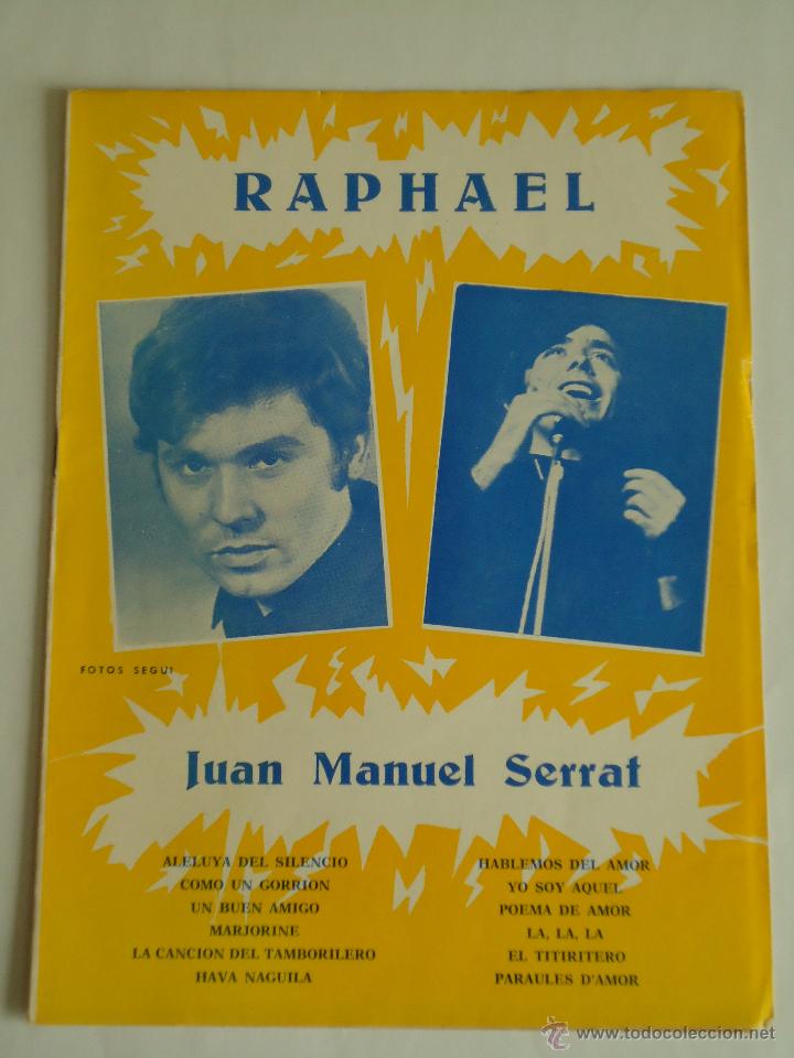 Catalogues de Musique: CANCIONERO RAPHAEL Y JUAN MANUEL SERRAT
