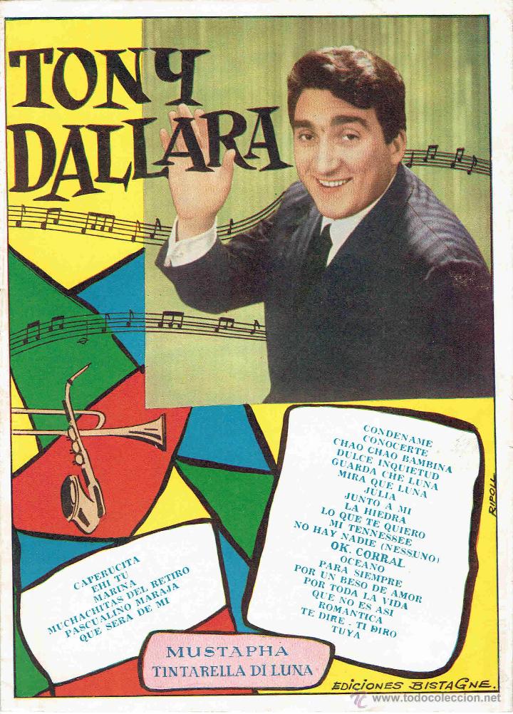 Catalogues de Musique: CANCIONERO TONY DALLARA SUS EXITOS EN DISCOS ZAFIRO @ A&Ntilde;O 1960 @ NUEVO
