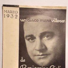 Catálogos de Música: LA VOZ DE SU AMO - MARZO 1932 - 12 PÁGINAS 