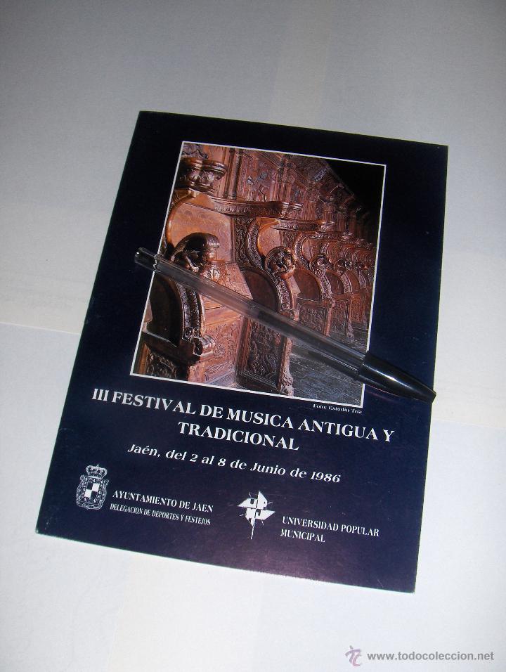 Catalogues de Musique: III FESTIVAL DE MUSICA ANTIGUA Y TRADICIONAL, JAEN 1986.