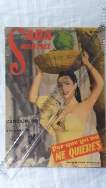 Cat&aacute;logos de M&uacute;sica: SARA MONTIEL. POR QUE YA NO ME QUIERES CANCIONERO Y ARGUMENTO