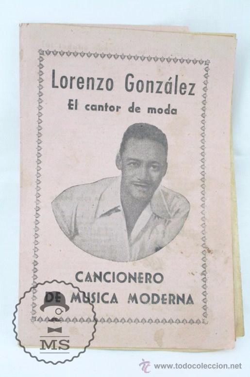 Cat&aacute;logos de M&uacute;sica: Antiguo Cancionero de M&uacute;sica Moderna - Lorenzo Gonz&aacute;lez. El Cantor de Moda