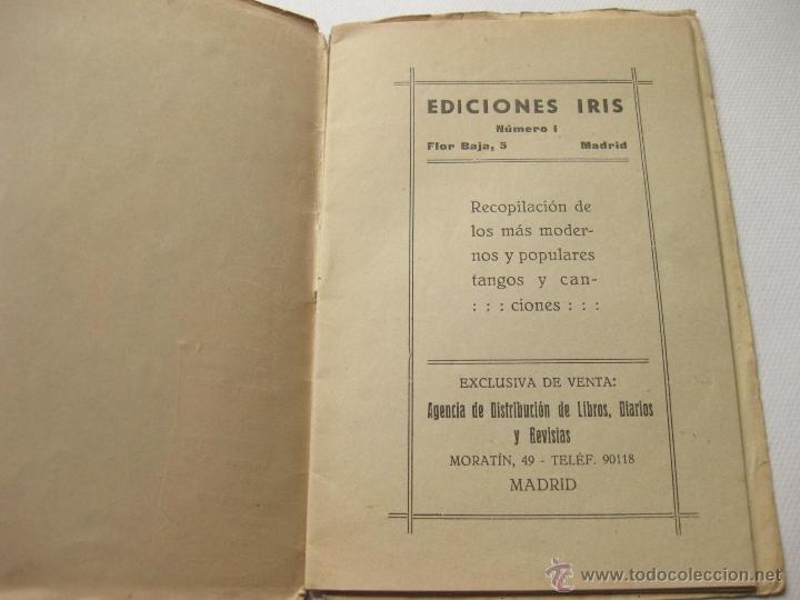 Cat&aacute;logos de m&uacute;sica: TANGOS Y CANCIONERO DE MODA NUMERO 1. EDICIONES IRIS - Foto 2