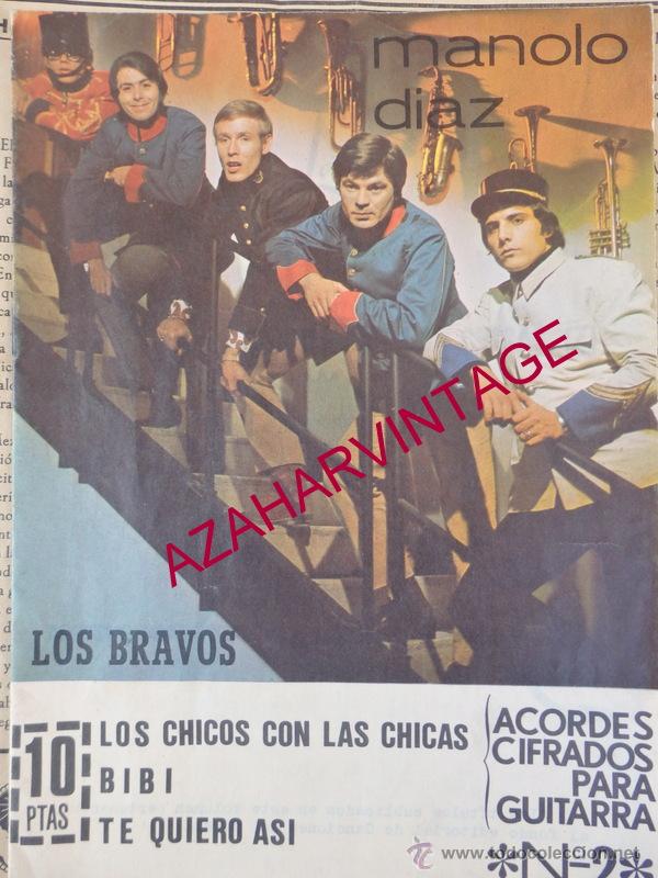 Cat&aacute;logos de M&uacute;sica: LOS BRAVOS / MANOLO DIAZ ACORDES CIFRADOS PARA GUITARRA 16 PAGINAS.