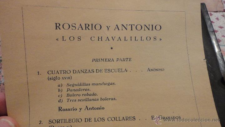 Cat&aacute;logos de m&uacute;sica: ROSARIO Y ANTONIO.LOS CHAVALILLOS.PROGRAMA DE ESPECTACULO.A&Ntilde;OS 40. - Foto 2