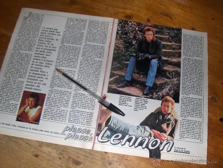 Cat&aacute;logos de M&uacute;sica: JULIAN LENNON, REPORTAJE GRAFICO. 2 PAGINAS.