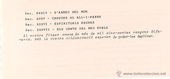 Cat&aacute;logos de m&uacute;sica: Can&ccedil;ons de germanor / Joan de Quart - 1976 - Foto 4