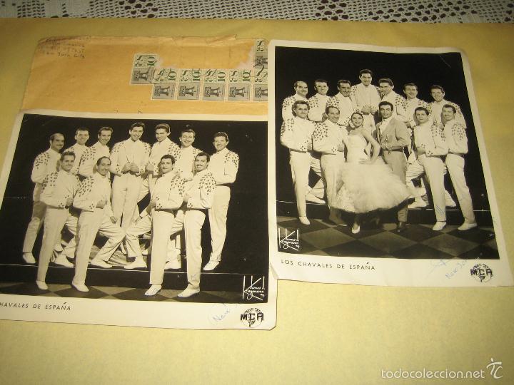 Cat&aacute;logos de M&uacute;sica: LOS CHAVALES DE ESPA&Ntilde;A - 2 FOTOS ORIGINALES - HECHAS EN NY 1960 -FIRMADAS POR UNO DE SUS COMPONENTES