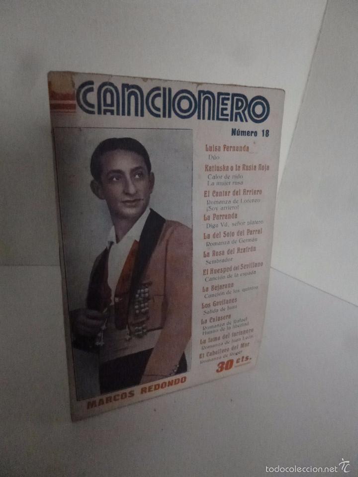 Cat&aacute;logos de M&uacute;sica: CANCIONERO N&ordm; 18 MARCOS REDONDO EDITORIAL ALAS
