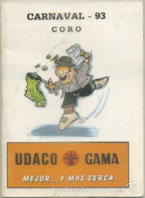 Catalogues de Musique: CARNAVAL DE CADIZ 1993. CORO QUEDATE CON MI COPLA   A-C-1800