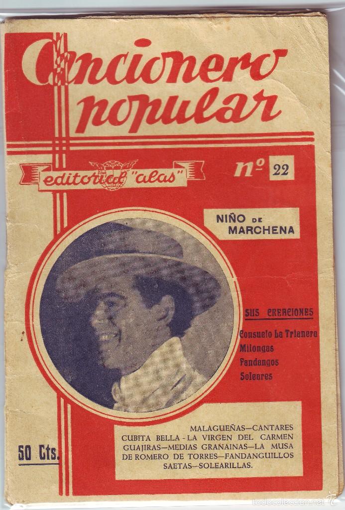 Cat&aacute;logos de M&uacute;sica: CANCIONERO POPULAR NI&Ntilde;O DE MARCHENA SUS MEJORES CANCIONES A&Ntilde;OS 1940