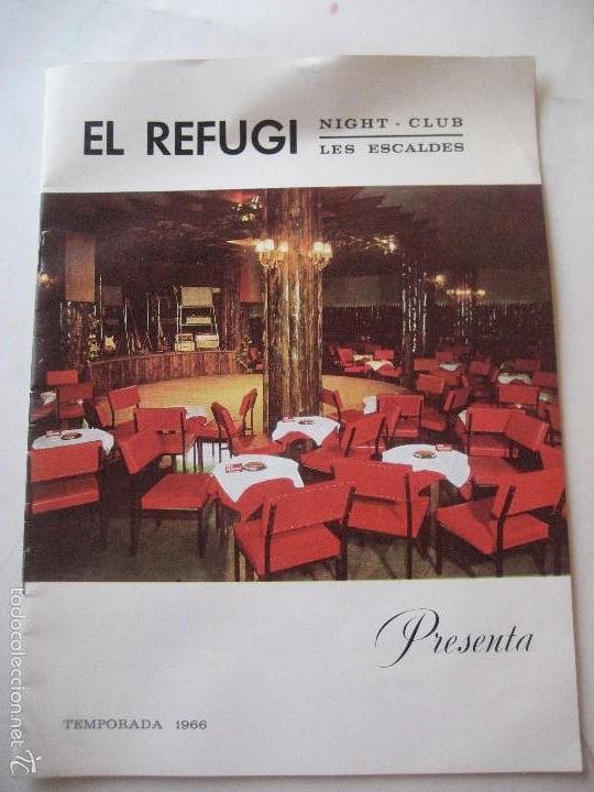 Cat&aacute;logos de M&uacute;sica: Andorra. Temporada 1966. El Refugi. Night-Club. Les Escaldes