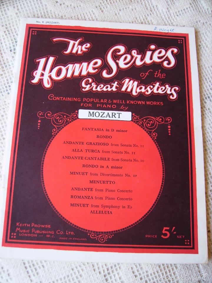 Catalogues de Musique: **LIBRETO DE PARTITURAS DE,-----MOZART----THE HOME SERIES OF THE GREAT MASTERS (PARA PIANO)55 PAG.**