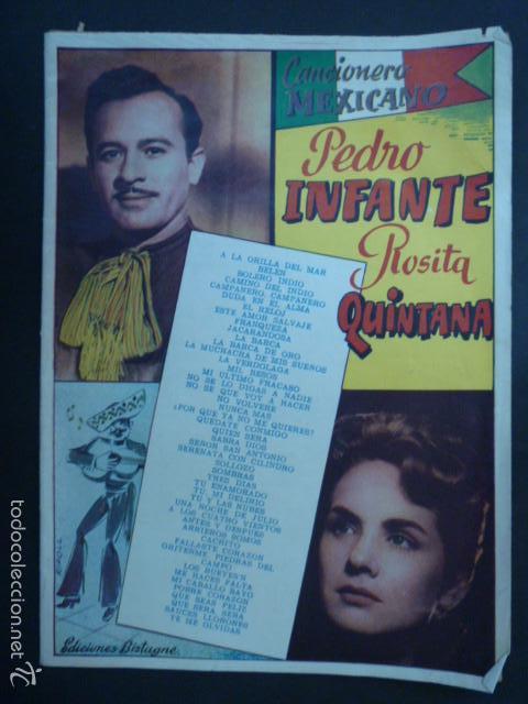 Cat&aacute;logos de M&uacute;sica: CANCIONERO MEXICANO DE PEDRO INFANTE Y ROSITA QUINTANA.