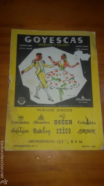 Cataloghi di Musica: Goyescas granados y periquet catalogo 1957