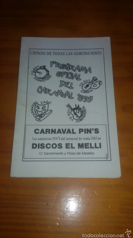Cat&aacute;logos de M&uacute;sica: Programa oficial del carnaval 1995 listado de todas las agrupaciones