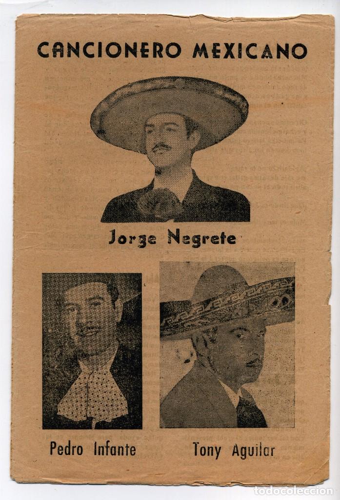 Cataloghi di Musica: JORGE NEGRETE. Tama&ntilde;o 14 X 21 cms.. CANCIONERO.