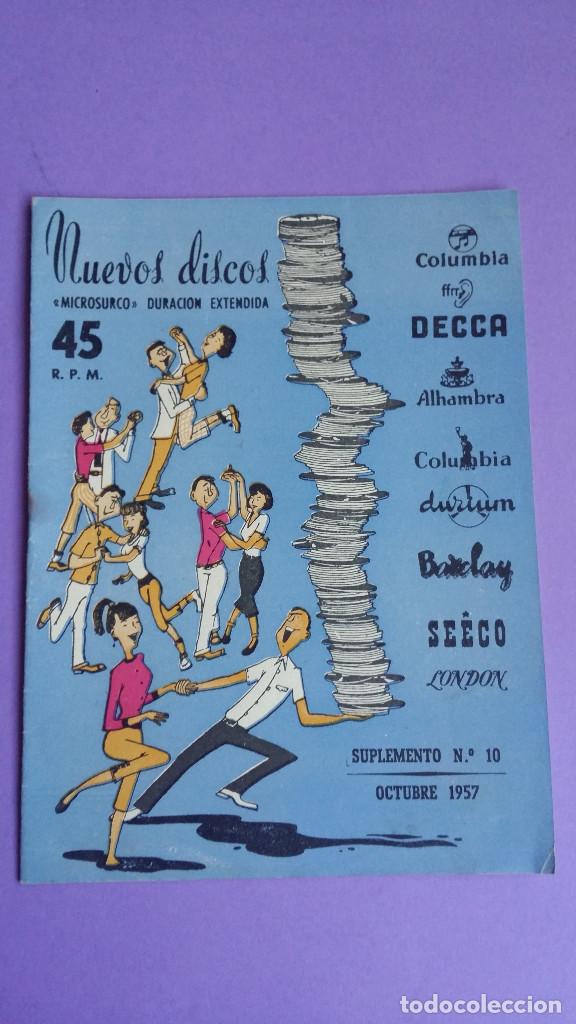 Cat&aacute;logos de M&uacute;sica: SUPLEMENTO CATALOGO DISCOS N&ordm; 10 A&Ntilde;O 1957