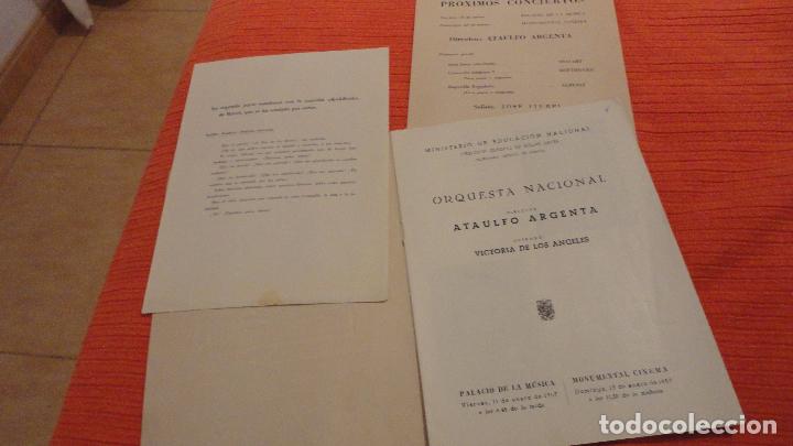 Catalogues de Musique: PROGRAMA.ORQUESTA NACIONAL.ATAULFO ARGENTA.VICTORIA DE LOS ANGELES.1957