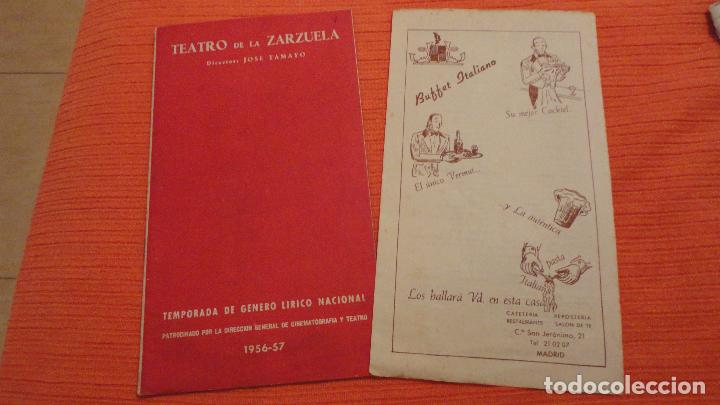 Cat&aacute;logos de M&uacute;sica: PROGRAMA.TEATRO ZARZUELA.DO&Ntilde;A FRANCISQUITA.JOSE TAMAYO.ALFREDO KRAUS.1956-57