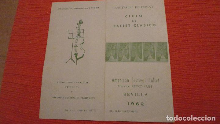 Cat&aacute;logos de M&uacute;sica: FESTIVALES DE ESPA&Ntilde;A.BALLET CLASICO.AMERICAN FESTIVAL BALLET.RENZO RAISS.SEVILLA.1962.