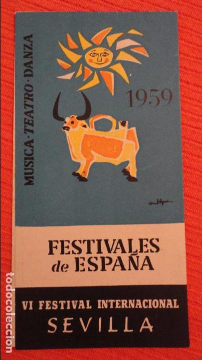Catalogues de Musique: FESTIVALES DE ESPA&Ntilde;A.IV FESTIVAL INTERNACIONAL.SEVILLA.1959.PRECIOS.LOCALIDADES.