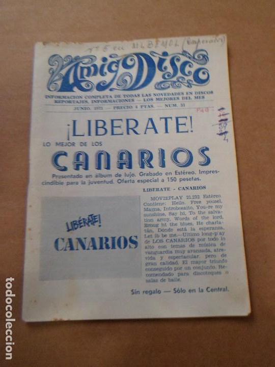 Cat&aacute;logos de M&uacute;sica: CATALOGO AMIGOS DEL DISCO - JUNIO 1971 - N&ordm; 31 - LOS CANARIOS - M. ESCOBAR - LOS BRAVOS - PERET ...