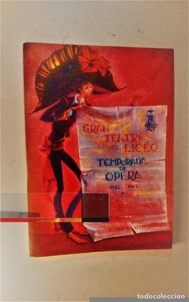 Catalogues de Musique: Programa temporada de &Oacute;pera 1966 1967 Gran Teatro del Liceo. Opera Manon