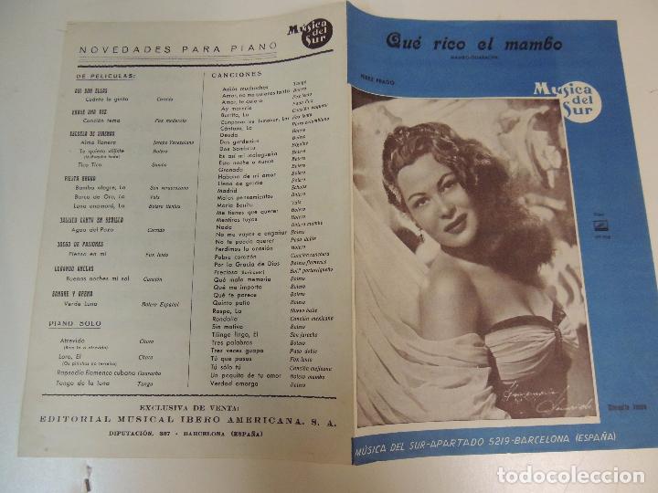 Cat&aacute;logos de M&uacute;sica: cancionero - que rico el mambo guaracha  perez prado blanquita amaro ed.musica del sur